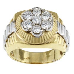 14k Yellow Gold and 1 1/5ct TDW Diamond Watch Ring
