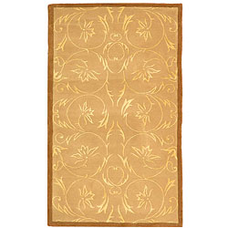 Handmade Zoe Bouquet Beige Wool and Silk Rug (4' x 6')