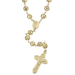 14k Gold over Silver 32-inch Rosary Necklace