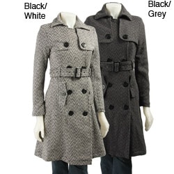 Last Kiss Women's Tweed Herringbone Trench Coat