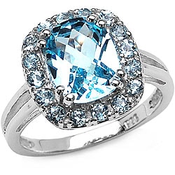 Malaika Sterling Silver Genuine Blue Topaz Ring