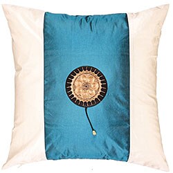 Decorative Ivory/ Teal Cushion Cover