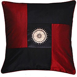 Decorative Red and Black Sunflower Cushion Cover.