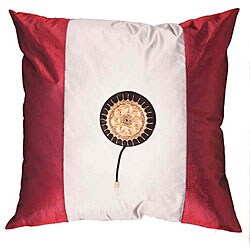 White and Crimson Decorative Cushion Cover
