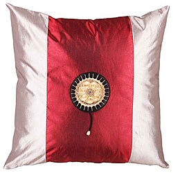 Crimson and White Decorative Cushion Cover.