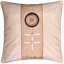 Chinese Fortune Symbol Beige/ Pink Cushion Cover.