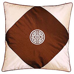 Chinese Symbol Of Life Beige/ Brown Cushion Cover.
