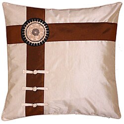 Flower and Ribbon Silky Cushion Cover.