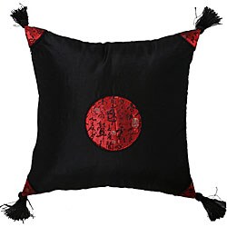 Chinese Calligraphy Black/ Red Cushion Cover.