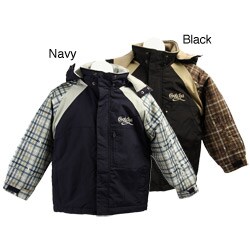 Gotcha Boy's Plaid Hooded Snowboard Jacket