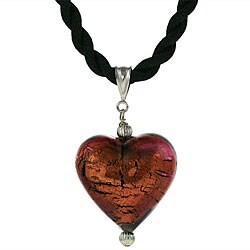 Genuine Murano Toffee Puffy Heart Necklace