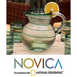 'Emerald Spiral' Glass Pitcher (Mexico)