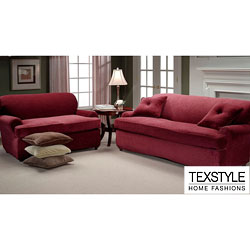 TexStyle Diamond Stretch 2-piece T-cushion Loveseat Slipcover