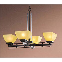 Elegant Matte Black 4-light Iron Chandelier