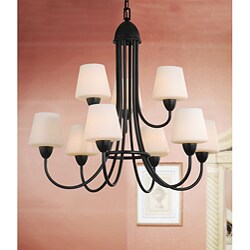 Matte Black 9-light Iron Chandelier