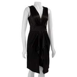 ABS by Allen Schwartz Women's Black V-neck Dress