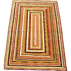 Indo Tibetan Multicolor Wool Rug (3'8 x 5'8)