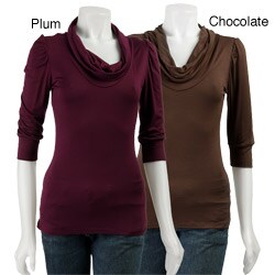 Tammy Mars Women's Cowl-neck Puff-sleeve Top