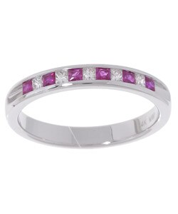 14-kt. White Gold 1/6-ct. TDW Diamond Ruby Ring
