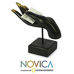 Raintree Wood 'Buddha Offers Peace' Statuette (Thailand)