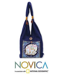Cotton 'Lucky Elephant' Handbag (Thailand)