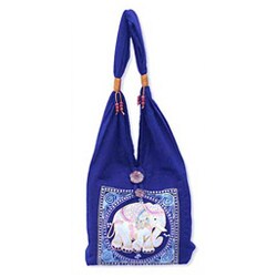 Cotton 'Lucky Elephant' Handbag (Thailand)