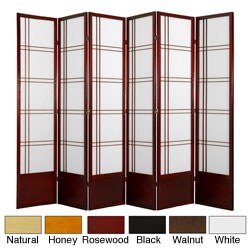 Wood and Rice Paper Double Cross 6-panel 84-inch Shoji Screen (China)