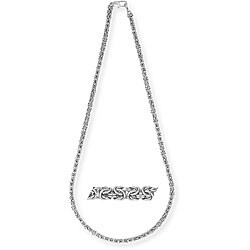 14k White Gold Overlay 18-inch Mini Byzantine Chain