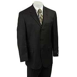 Bill Blass Men's Black Weave Wool Suit