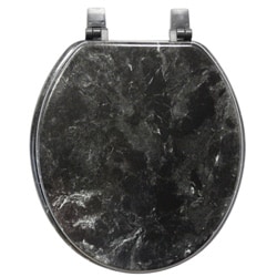 Black Marblized Molded Wood Toilet Seat