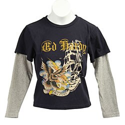 Ed Hardy Boy's Double-sleeve Eagle T-shirt