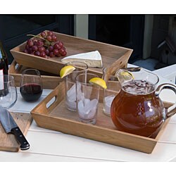 Teak Serving Tray (Set of 3)