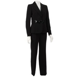 Tahari ASL Women's Black Belted Pant Suit