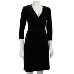 Connected Apparel Women's Stretch Velvet Dress