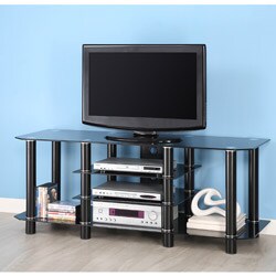 60 in. Black Glass TV Stand