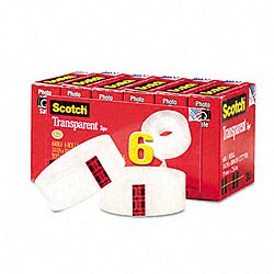 3M Scotch Glossy Transparent Tape (Pack of 6)