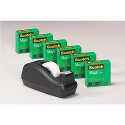 Scotch Magic Tape and Dispenser (Pack of 6 Rolls)