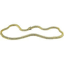 14k Yellow Gold Cobra Necklace with Onyx Clasp