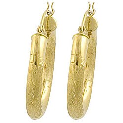 14k Yellow Gold Round Satin Earrings