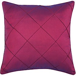 Decorative Diamond-pattern Plum Red Cushion Cover