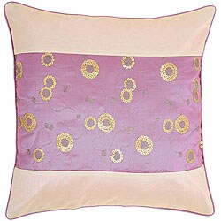 Purple/ Beige Sequined Cushion Cover