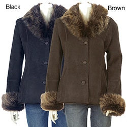 Aston Women's Shawl Collar Shearling Jacket