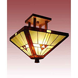 Tiffany-style Stained Glass Mission Ceiling Lamp