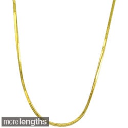Fremada 10k Yellow Gold Square Snake Chain (16- 18 inch)