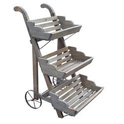 Three-shelved Pushcart Planter