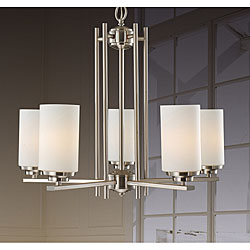 Polished Nickel 5-light Chandelier