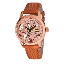 Akribos XXIV Women's Skeleton Automatic Strap Watch