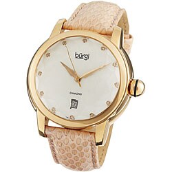 Burgi Women's Diamond Quartz Date Watch