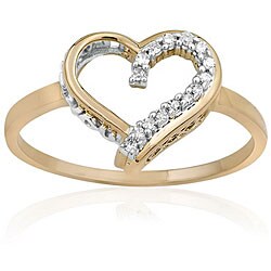 10k Yellow Gold 1/10ct TDW Diamond Heart Ring