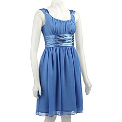 London Times Women's Sleeveless Ruched Waist Dress